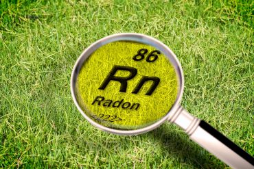 radon testing with magnifier